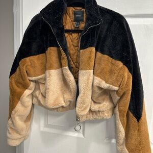 Forever 21 Tri-Tone Teddy Jacket